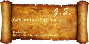 Gürtler Sára névjegykártya